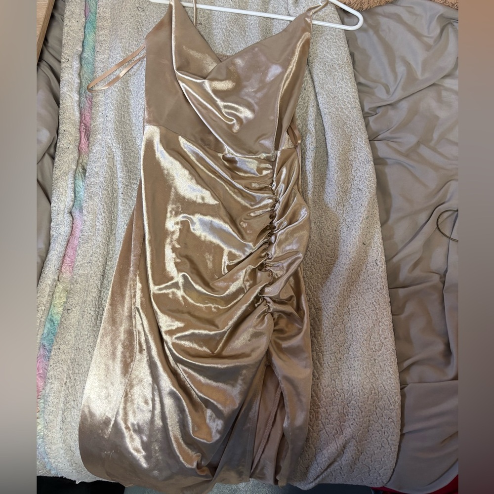 Gold Satin Dress